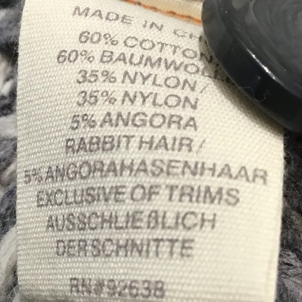 Fossil Gray & Cream Cardigan Button Up Sweater - Picture 4 of 4